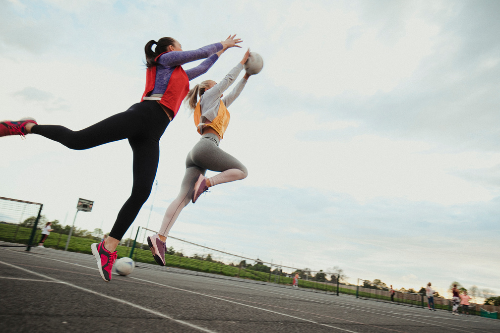 Friends Practicing Netball